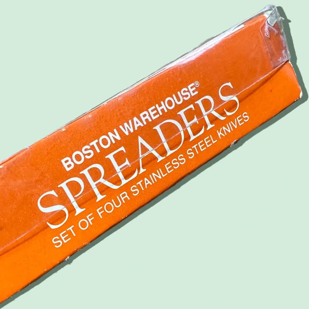 Vintage Boston Warehouse Taco Theme Set Of Four Stainless Steel Spreader Knives